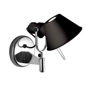 Artemide Tolomeo Faretto Vegglampe Med Bryter Sort/ Aluminium