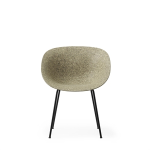 Normann Copenhagen Matt Spisestol med Armlener Sort/ Stål/tang