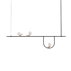 Artemide YANZI 1 Taklampe Hvit/ Børstet Messing/ Sort