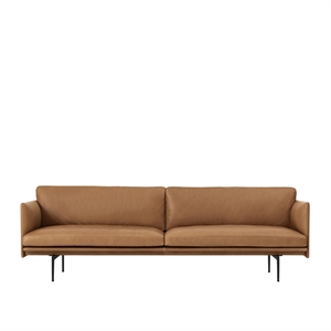 Muuto Outline 3-seters Sofa Skinn/konjakk/ Sort